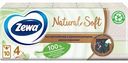 Носовые платки бумажные Zewa Natural Soft 4 слоя, 10 упаковок × 10 шт.