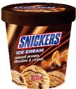 Мороженое Snickers шоколад и карамель, ведерко, 340 г