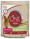 Сухой корм Purina ONE с индейкой и рисом повседневный для собак мелких пород 600 г