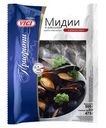 Мидии Vici Приорити чилийские в ракушках в винном соусе варено-мороженые 500г