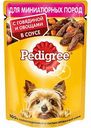 Влажный корм для взрослых собак миниатюрных пород Pedigree с говядиной и овощами в соусе, 85 г