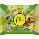 Шоколад А4 с кукурузными шариками, карамелью и мармеладом со вкусом апельсина, 55г