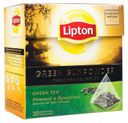 Чай зеленый Lipton Green Gunpowder в пакетиках, 20х1.8 г