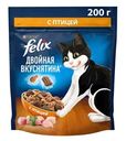 Корм сухой Felix Двойная вкуснятина для взрослых кошек с птицей, 200г