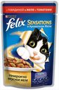 Корм Felix Sensation для кошек, с говядиной в желе с томатами, 85 г