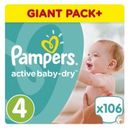 Подгузники Pampers Active Baby-Dry Maxi, 4 размер, (8-14 кг), 106 шт