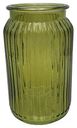 Ваза банка NiNa Glass Реана прозрачное стекло цвет: оливково-зеленый, 10×20 см