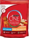 Корм сухой для щенков PURINA ONE Puppy c курицей и рисом, для средних и крупных пород, 700г