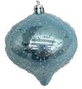 Ёлочное украшение Луковка глянец голубой, 8см