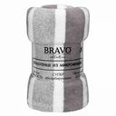 Полотенце махровое Bravo Полоски микрофибра цвет: серый, 60×130 см