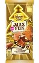Шоколад Alpen Gold Maxfun имбирное печенье с корицей, взрывная карамель, имбирь молочный 140г