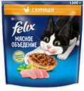 Сухой корм Felix Мясное объедение для взрослых кошек, с кури