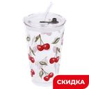 Стакан Wellfort с крышкой коллекция Вишня, 420 мл