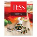 Чай ТЕСС Сиеста черный цедра-мята с ароматом гуавы и лайма, 100пакетиков 