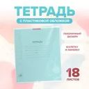 Тетрадь, 18 листов, пластиковая обложка, в ассортименте