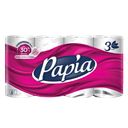 Туалетная бумага Papia белая, 3 слоя, 8 рулонов