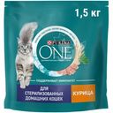 Сухой корм Purina One для стерилизованных домашних кошек с курицей, 1.5кг