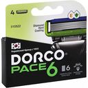 Сменные кассеты для бритвы Dorco Pace 6, 4 шт.