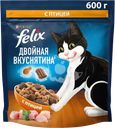 Корм сухой для взрослых кошек FELIX Двойная вкуснятина с птицей, 600г