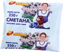 Сметана Родная Любава 15% БЗМЖ 250г