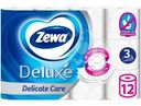Туалетная бумага Zewa Deluxe белая 3 слоя, 12шт