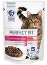 Влажный корм для взрослых кошек, Perfect Fit, говядина в соусе, 75 г