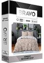Комплект постельного белья 1,5-спальный Bravo Бейлис поплин цвет: серо-бежевый/серый/белый, 4 предмета