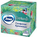 Салфетки бумажные в коробке Zewa Deluxe Арома Коллекция, 3 слоя, 60 шт.