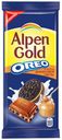 Шоколад Alpen Gold Oreo молочный с арахисовой пастой и кусочками печенья, 95 г