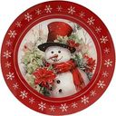 Тарелка стеклянная Снеговик, 25см