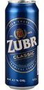 Пиво Zubr Classic светлое фильтрованное 4,1 % алк., Чехия, 0,5 л