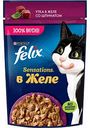 Корм для взрослых кошек влажный Felix Sensations Утка в желе со шпинатом, 75 г