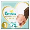 Подгузники Pampers Premium Care  Размер 1, 2-5кг, 72 штуки