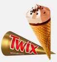 Мороженое Twix рожок двухслойный карамель рисовые шарики в молочном шоколаде 60г