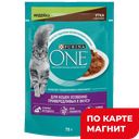 PURINA ONE Корм д/кош влаж инд/утк/морк 75г пауч(Нестле):26