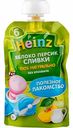 Пюре Heinz Яблоко-персик-сливки, с 6 месяцев, 90 г