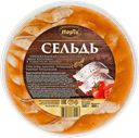Сельдь МАРТИ тихоокеанская филе кусочки слабосоленая в томатной заливке, 400г