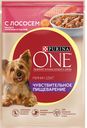 Корм для собак PURINA® ONE Мини чувствительное пищеварение лосось-рис-морковь, 85г