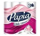 Туалетная бумага "Silk Edition", Papia, с экстрактом шёлка, 3 слоя, 16 рулонов