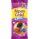 Шоколад молочный «Альпен Гольд» «Черничная поляна» с черничной начинкой и кусочками печенья «Орео», 90г