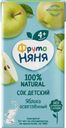 Сок ФрутоНяня яблочный без сахара осветленный 200мл