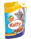 Корм влажный Katty с курицей для взрослых кошек 85г