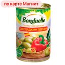 Оливки БОНДЮЭЛЬ, С паприкой, 300г
