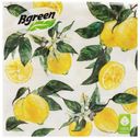 Салфетки бумажные Bulgaree Green Лимоны трехслойные 33 х 33 см 20 шт