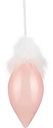 Ёлочная игрушка Капля с перьями цвет: розовый, 13,5 см