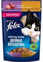 Корм для взрослых кошек влажный Felix Аппетитные кусочки Ягненок и Курица в желе, 75 г