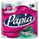 Туалетная бумага Papia Tropical Exotic белая 3 слоя, 4шт