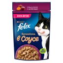 Корм для кошек FELIX® Sensations соус утка-морковь, 75г