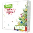 Салфетки Gratias Ёлка акварель 3сл 33х33см, 20л