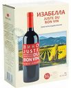Вино Juste Du Bon Vin Изабелла красное полусладкое 12 % алк., Россия, 3 л